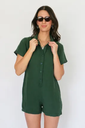 Hunter Green Stillwater Polo Romper