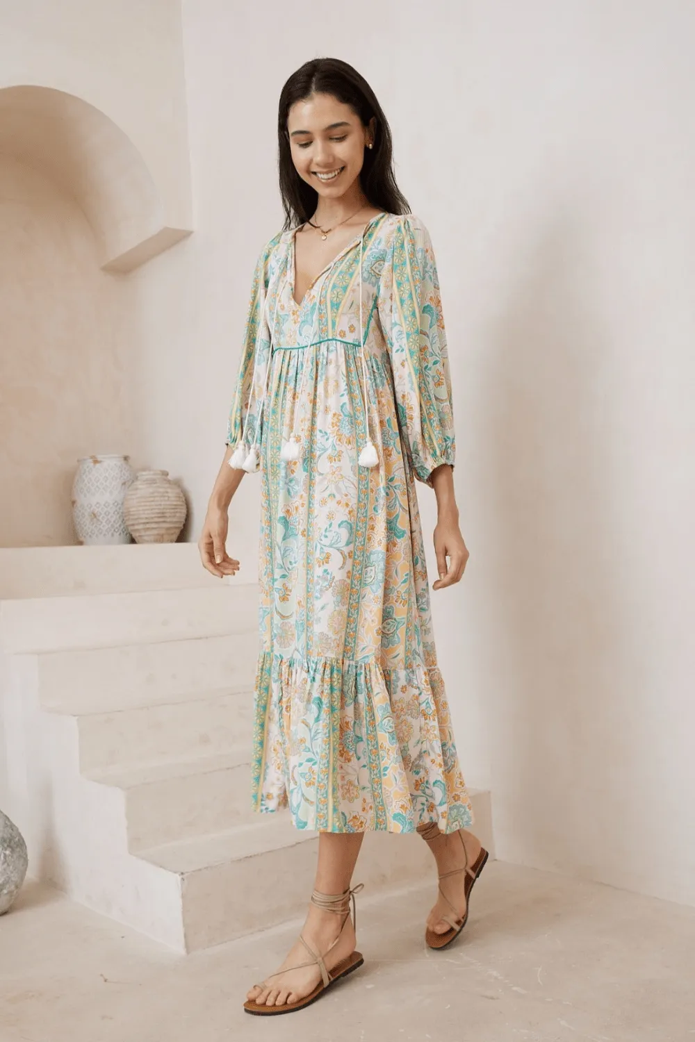 Jade Boho Midi Dress