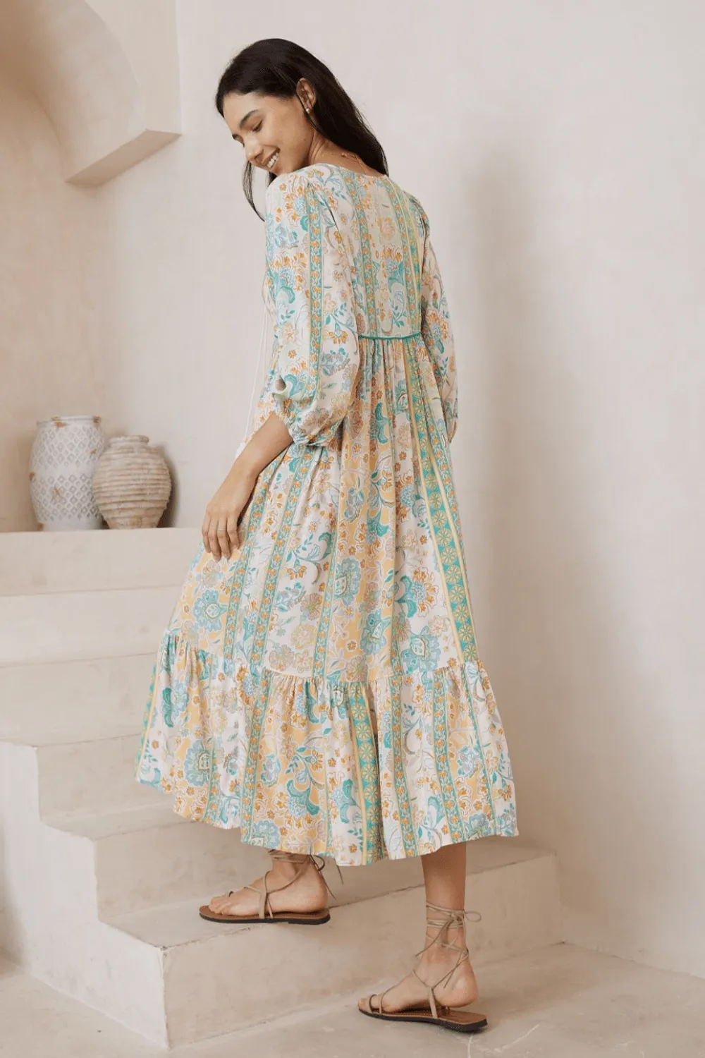Jade Boho Midi Dress
