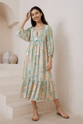 Jade Boho Midi Dress