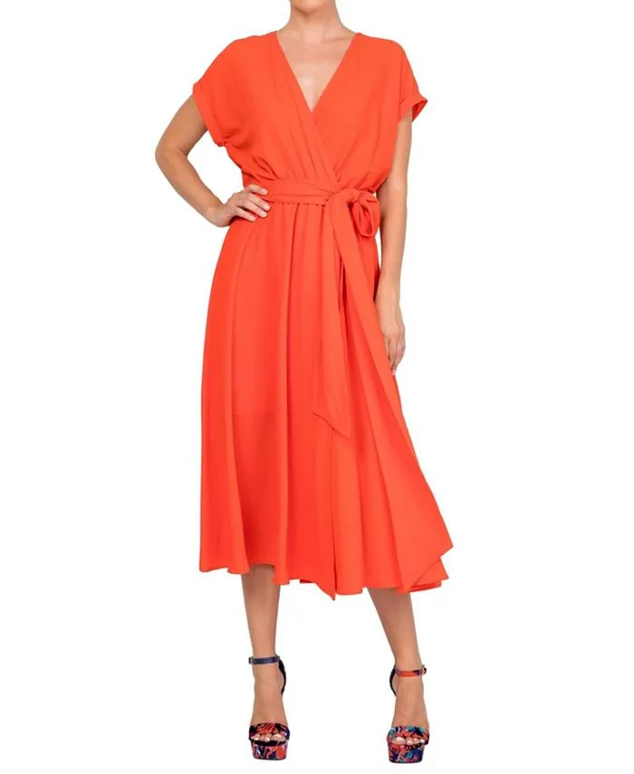 Jasmine Meghan Los Angeles Women's Midi Dress, Red