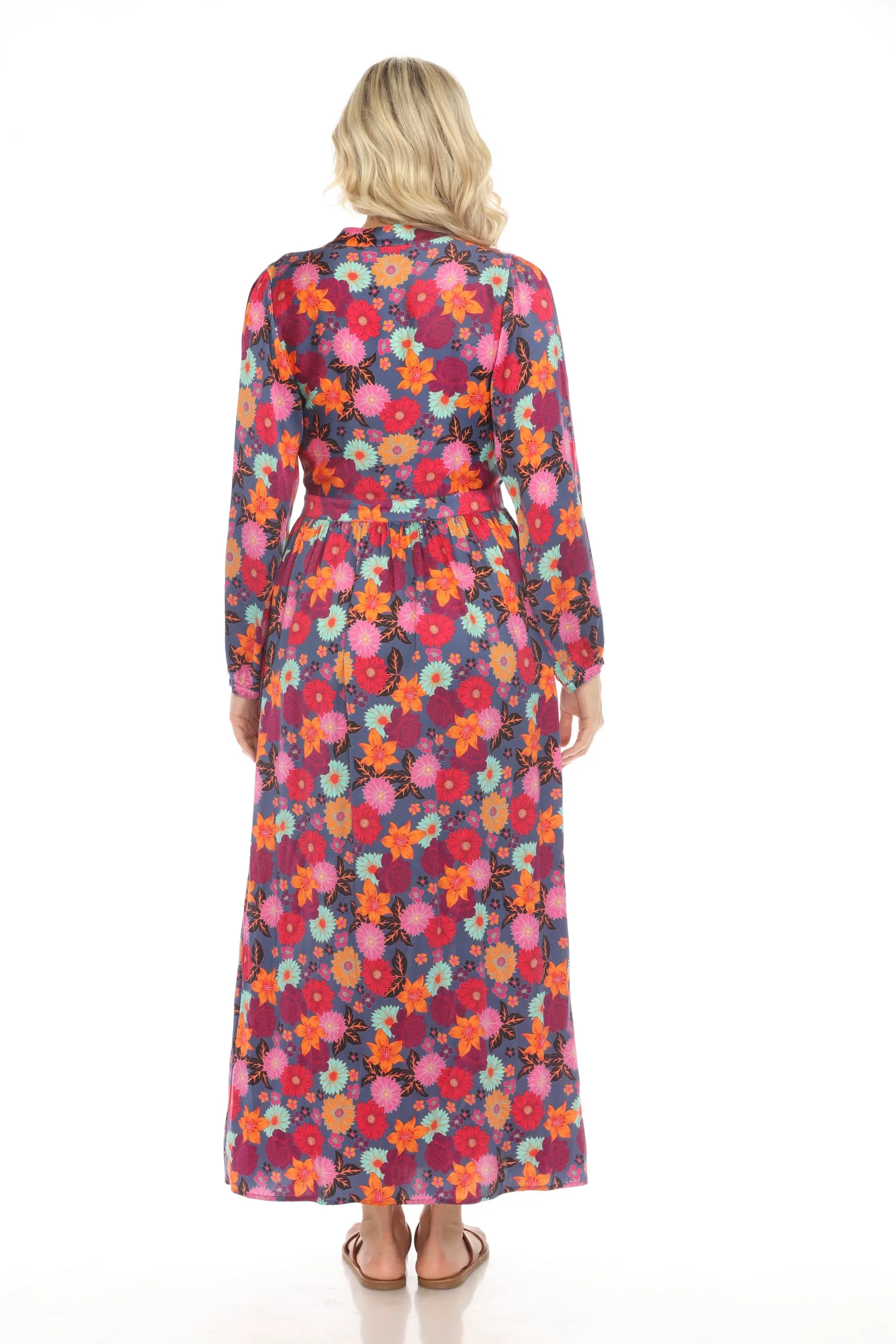 Johnny Was Workshop Merida Split Front Silk Maxi Dress Boho Chic W39623
