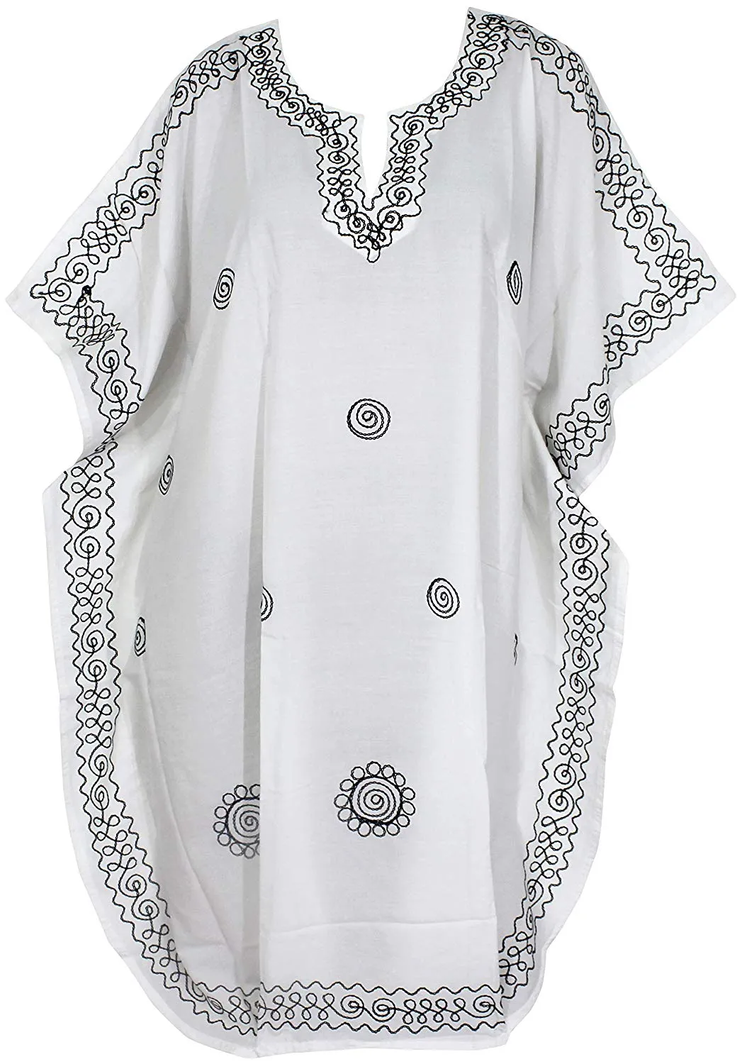 LA LEELA Rayon Solid Women's Caftan Kimono Nightgown Beachwear Cover up Dress