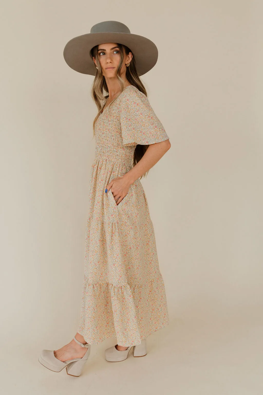 Laney Dress-Cream Multi