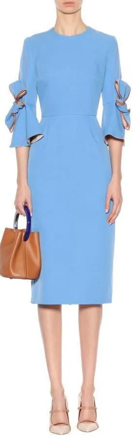Lavette Bow Sleeves Dress, Light Blue