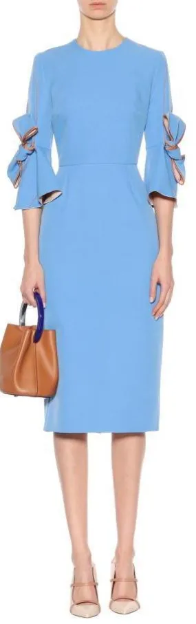 Lavette Bow Sleeves Dress, Light Blue
