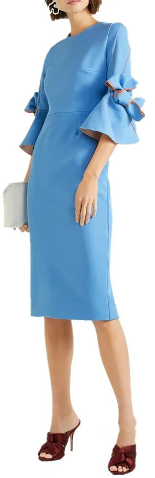 Lavette Bow Sleeves Dress, Light Blue