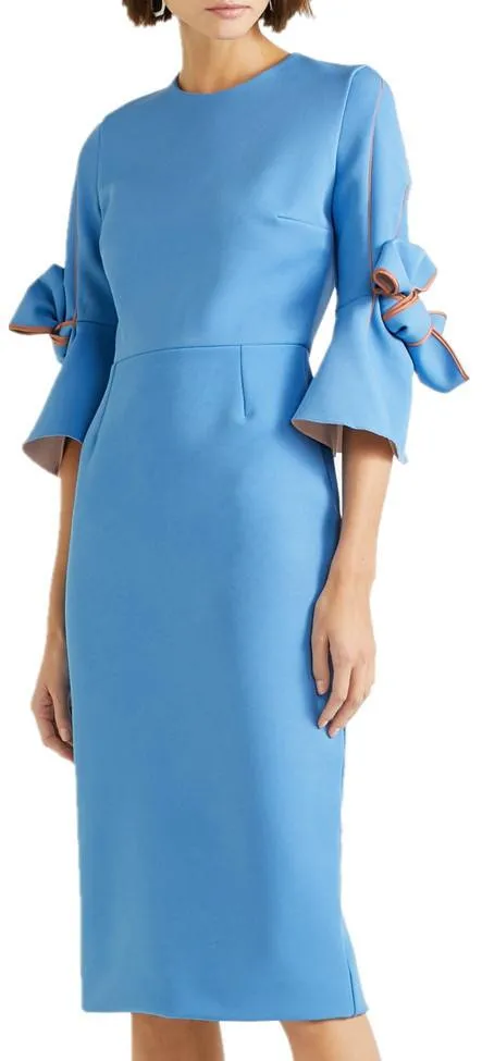 Lavette Bow Sleeves Dress, Light Blue