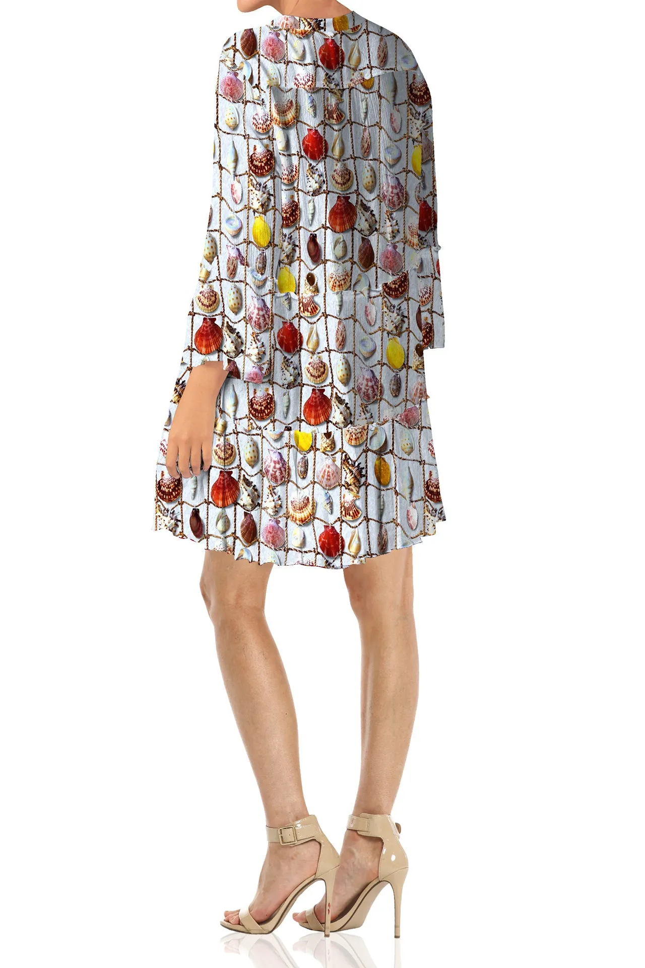 Long Sleeve Plunge Neck Dress