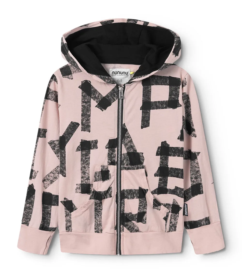 masking tape light zip hoodie