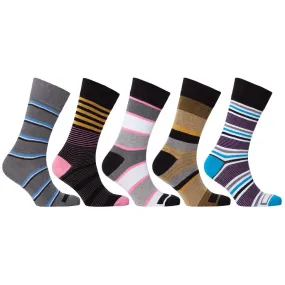 Men's 5-Pair Fun Striped Socks-3061