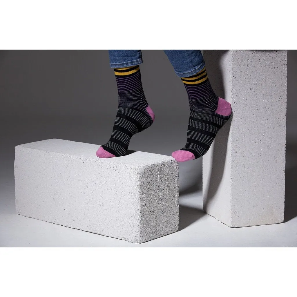 Men's 5-Pair Fun Striped Socks-3061