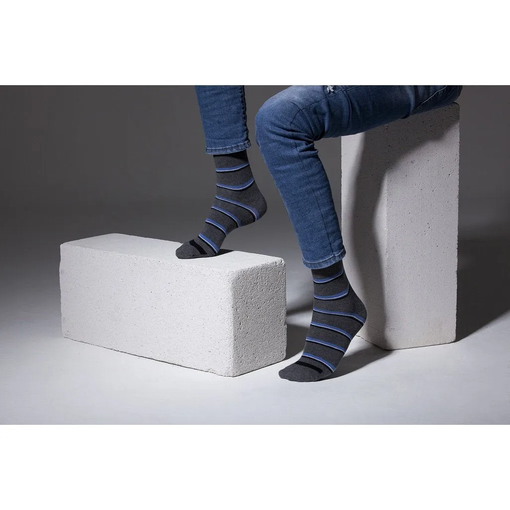 Men's 5-Pair Fun Striped Socks-3061