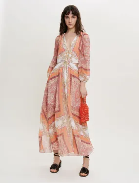 MUSLIN DRESS WITH SCARF PRINT