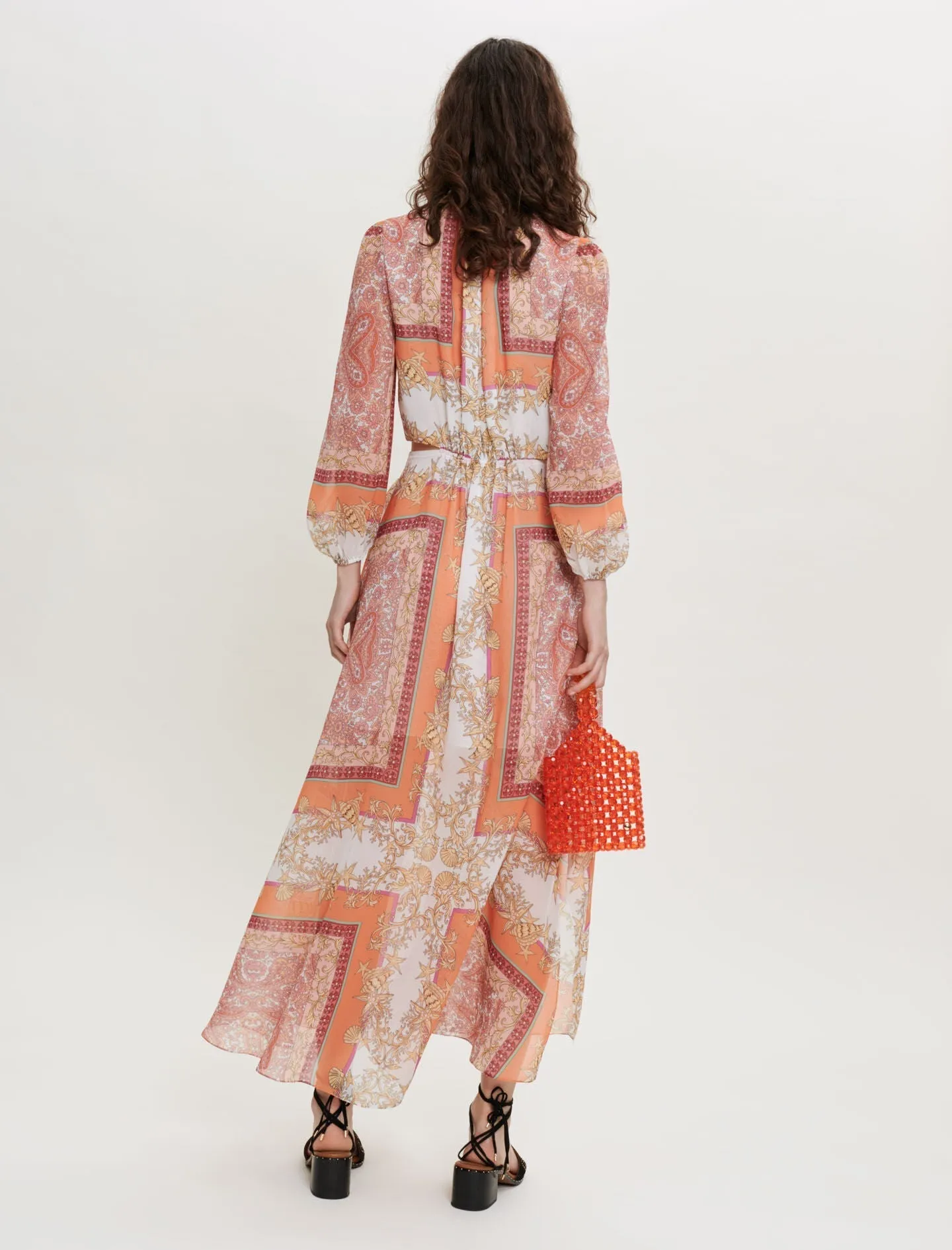 MUSLIN DRESS WITH SCARF PRINT
