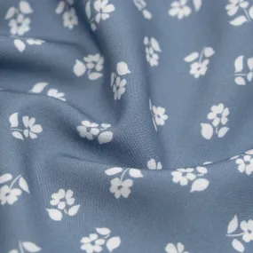 Perfect Posy Printed Viscose Challis - Bluestone