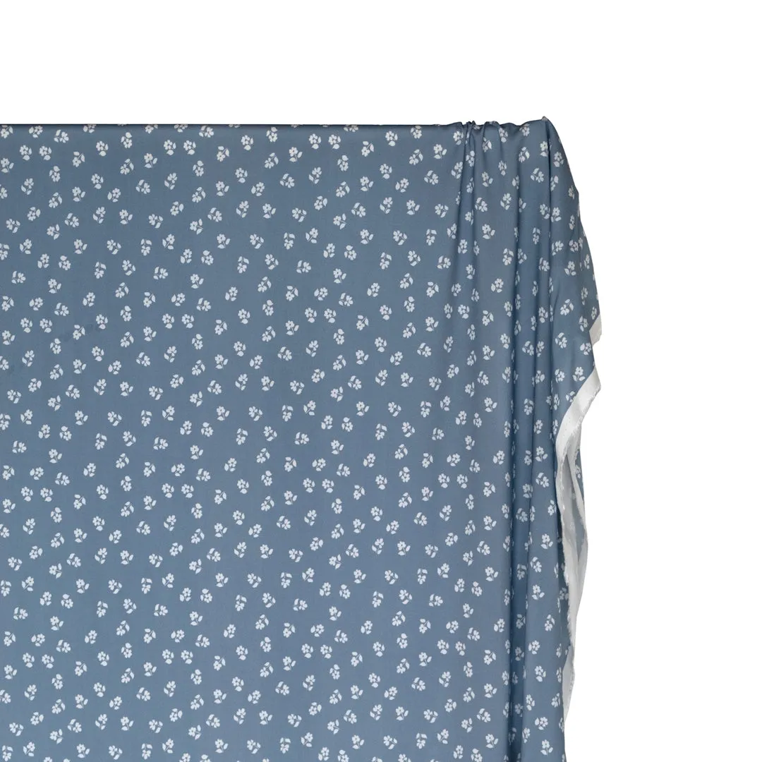 Perfect Posy Printed Viscose Challis - Bluestone