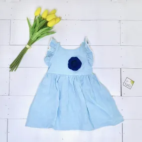 Periwinkle Dress in Light Teal Linen