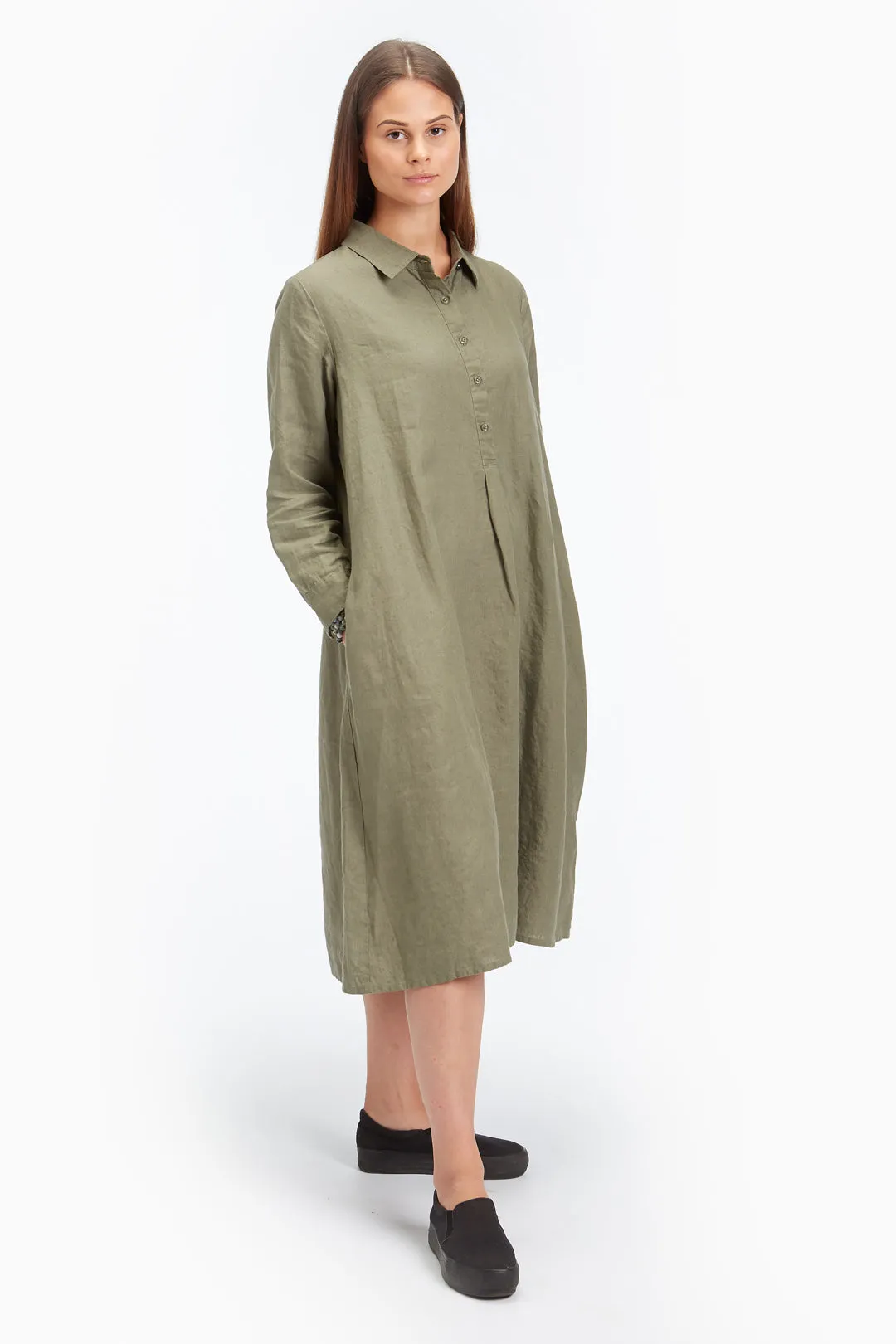 Piironki Helsinki Linen Sofia Khaki Dress