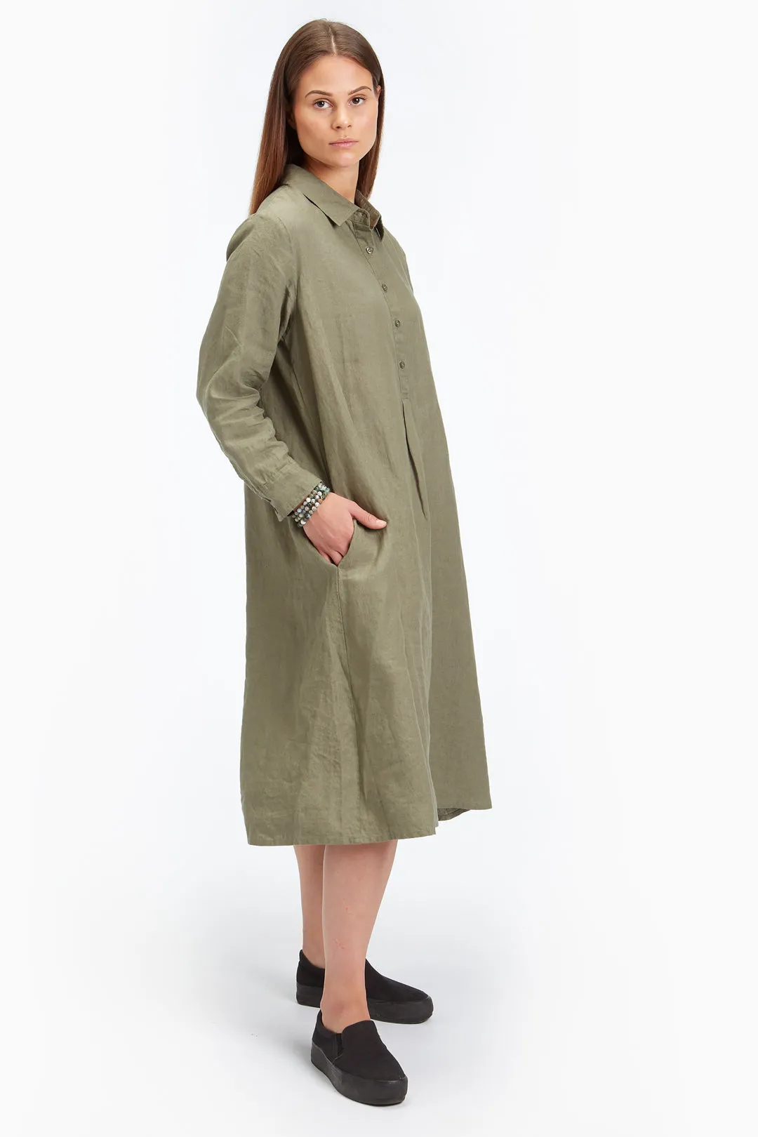 Piironki Helsinki Linen Sofia Khaki Dress