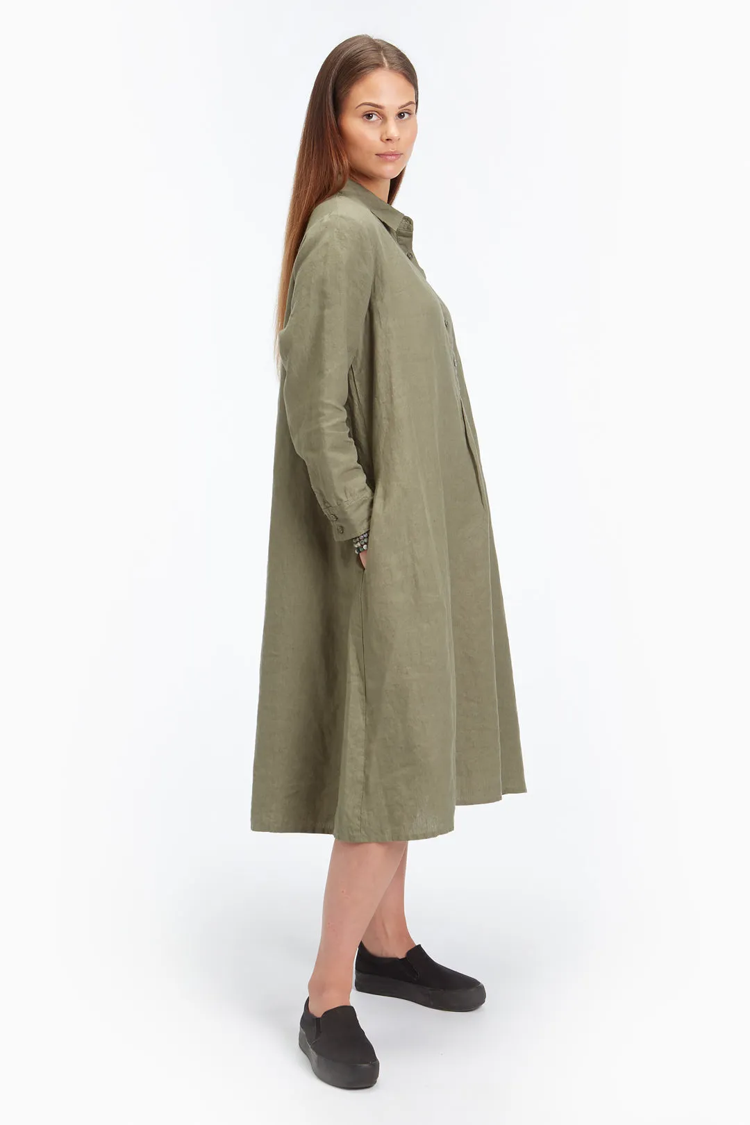Piironki Helsinki Linen Sofia Khaki Dress