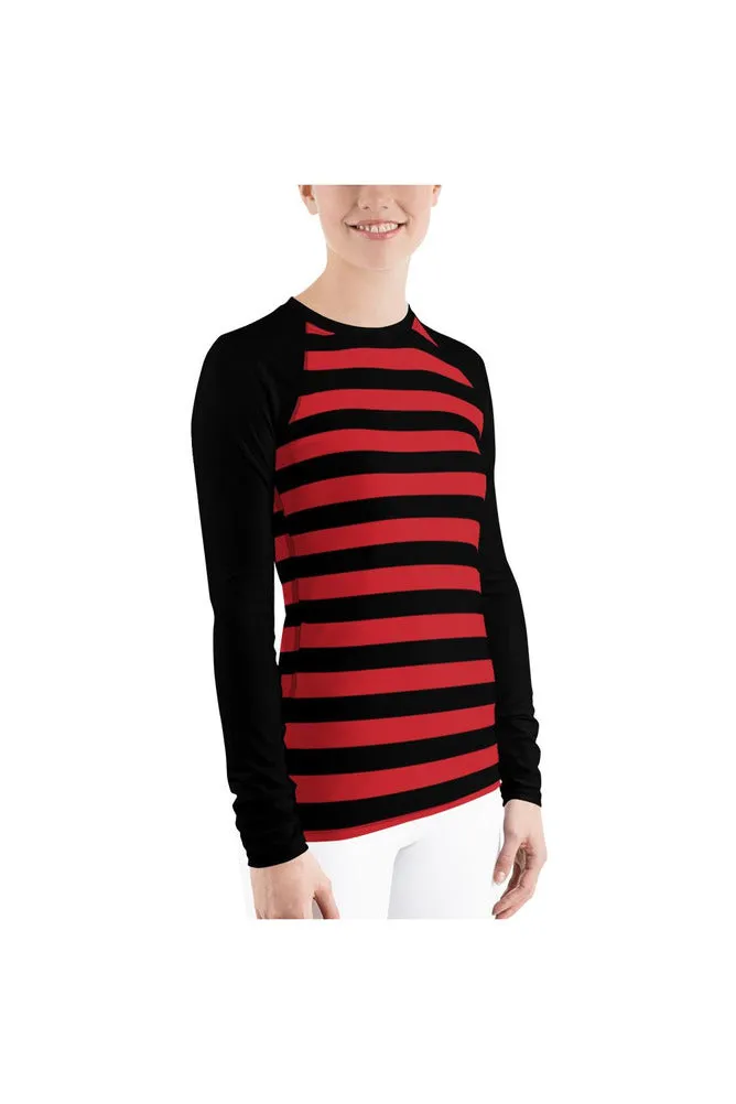Scarlet Striped Women's Rash Guard
