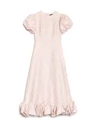 Sister Jane Puff Sleeve Ruffle Hem Midaxi Dress In Powder Pink