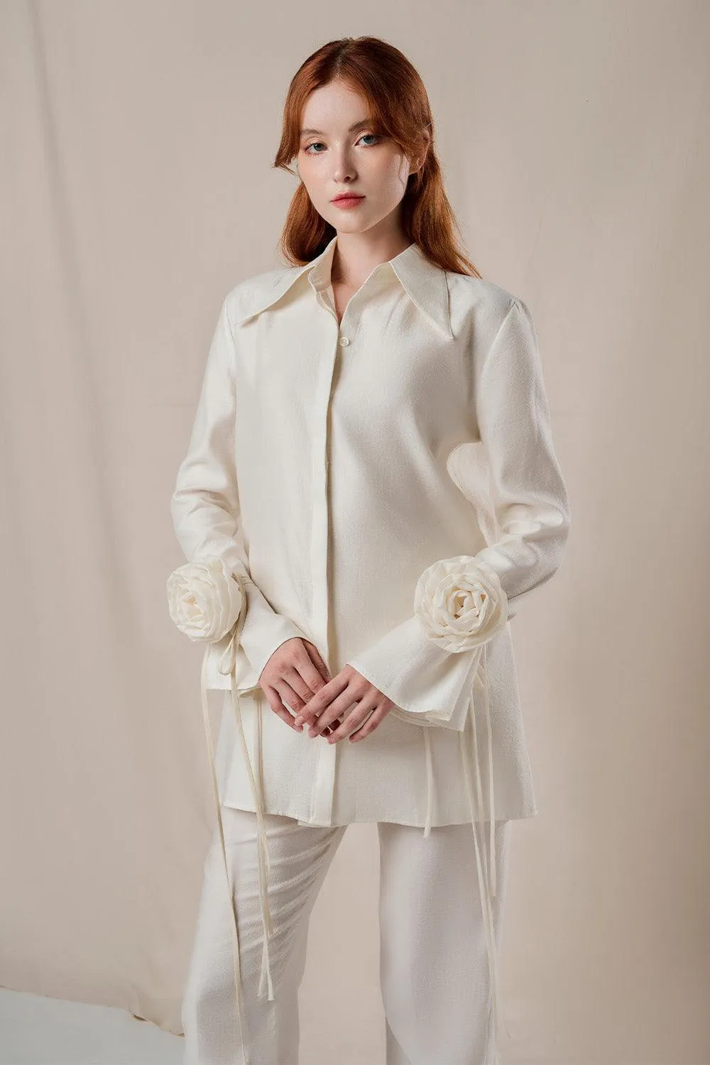 Sophie Straight Flare Sleeved Linen Shirt