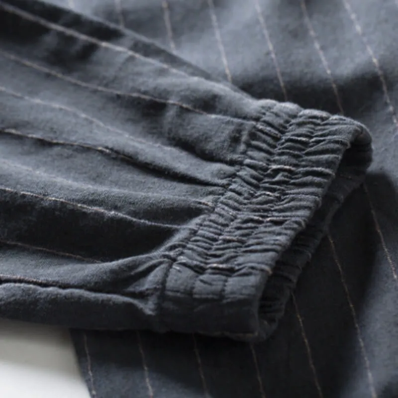 South Beach Pinstripe Linen Pants