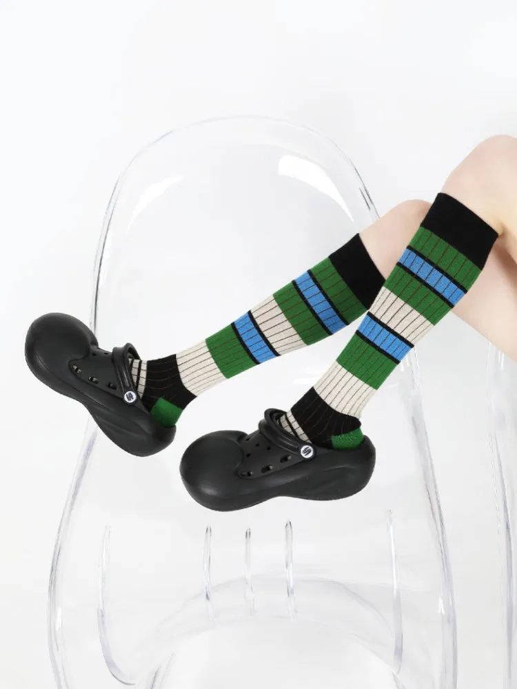 Striped Pattern Knee-High Socks