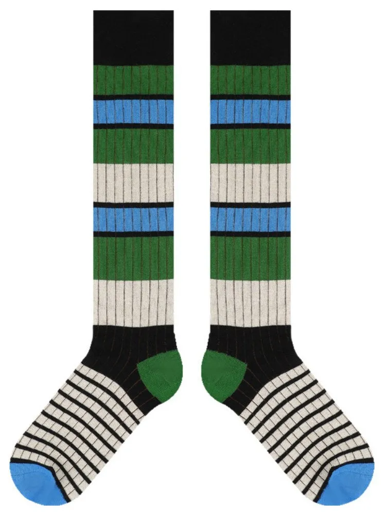 Striped Pattern Knee-High Socks