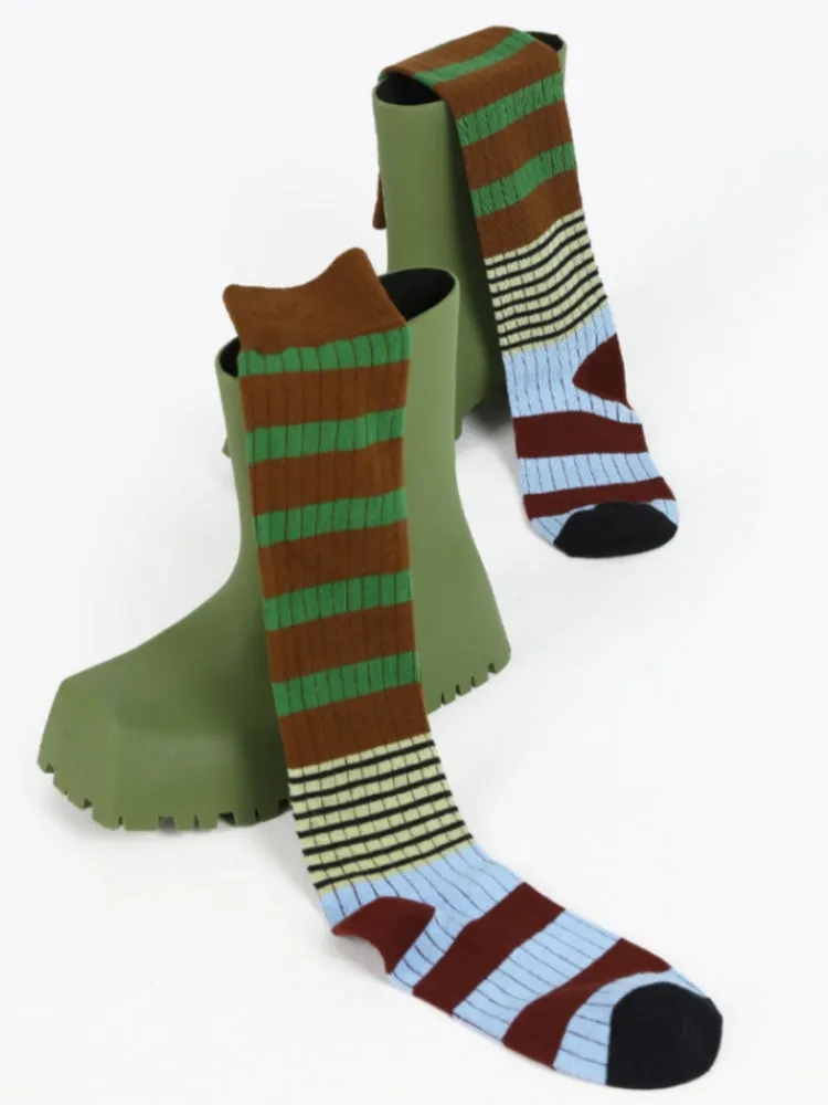 Striped Pattern Knee-High Socks