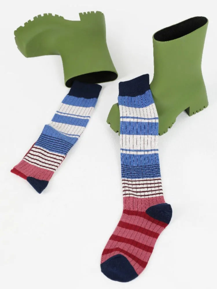 Striped Pattern Knee-High Socks