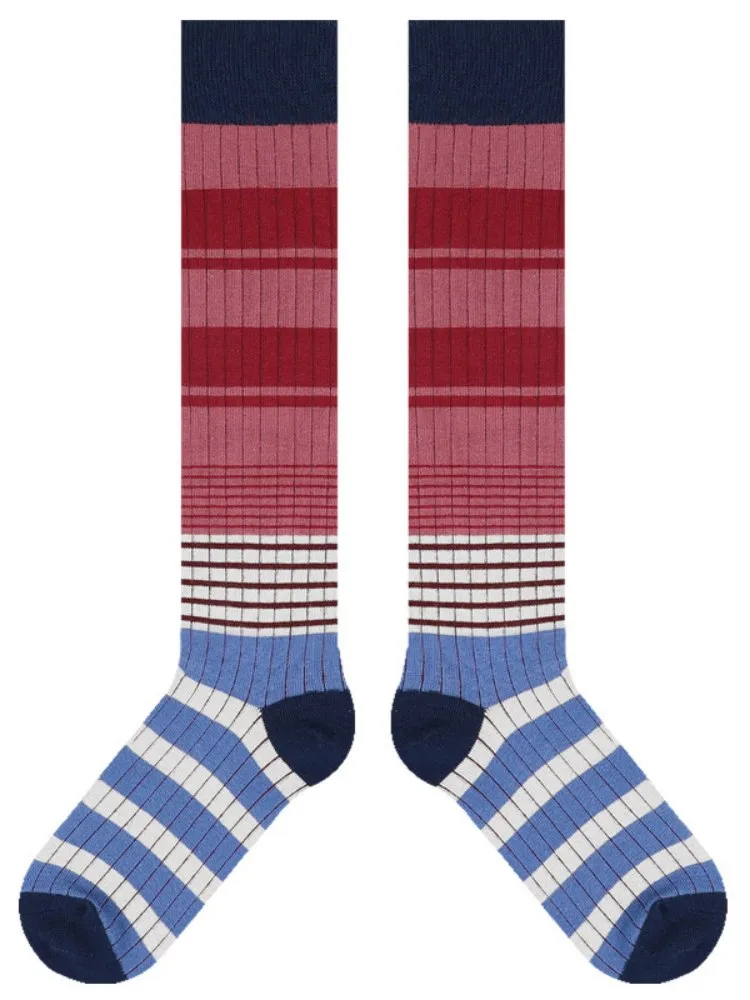 Striped Pattern Knee-High Socks
