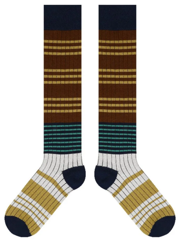 Striped Pattern Knee-High Socks