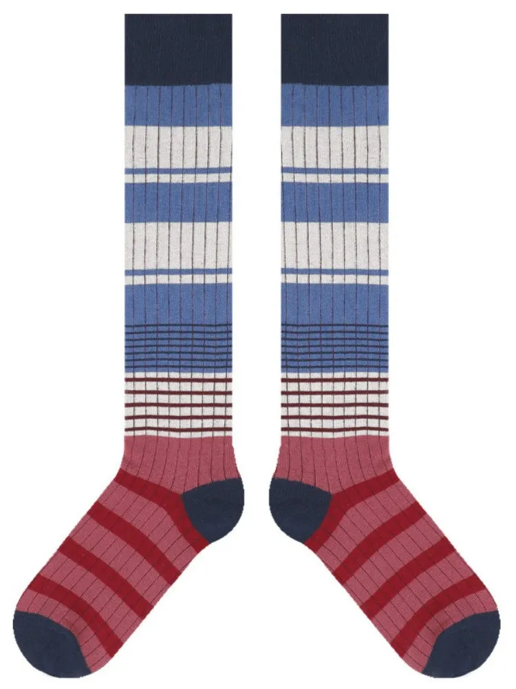 Striped Pattern Knee-High Socks