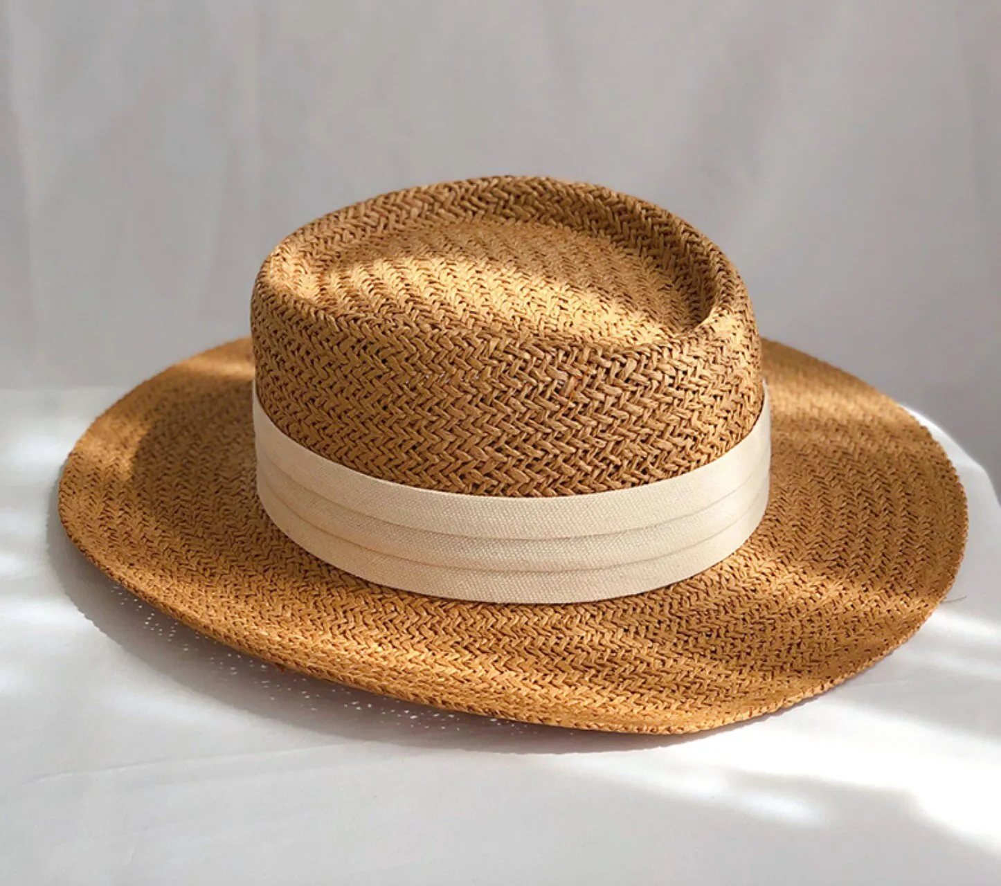 Summer Hat, Adjustable Size w. White or Black Band | Summer Collection