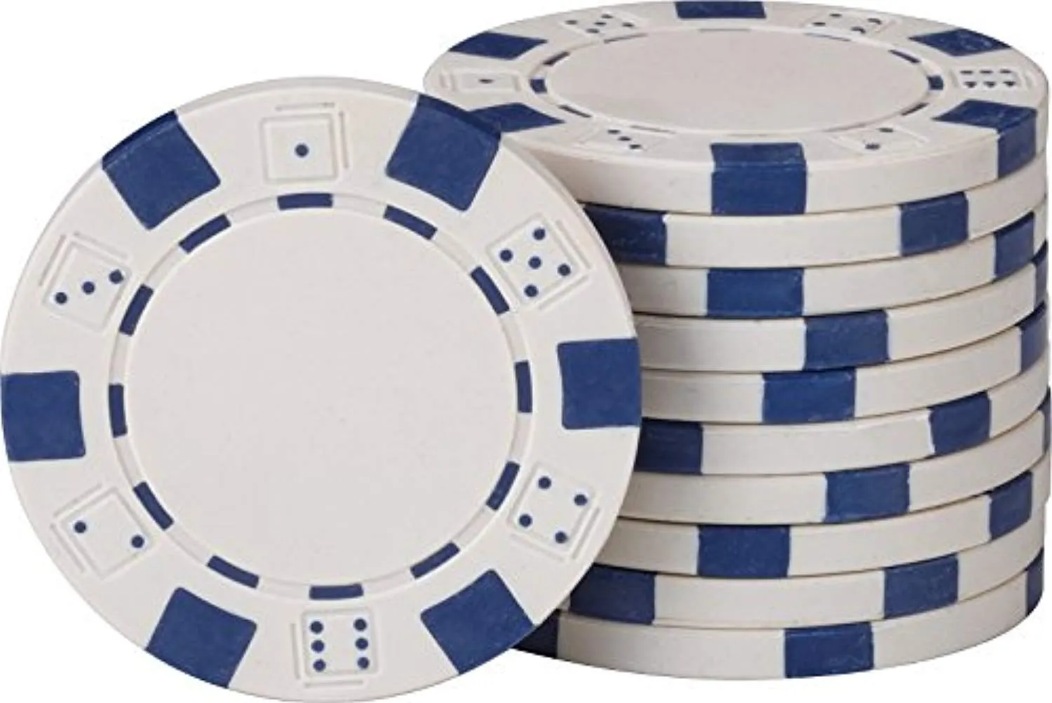 Texas Hold 'em Clay Poker Chip Set with Aluminum Case, 500 Striped Dice Chips