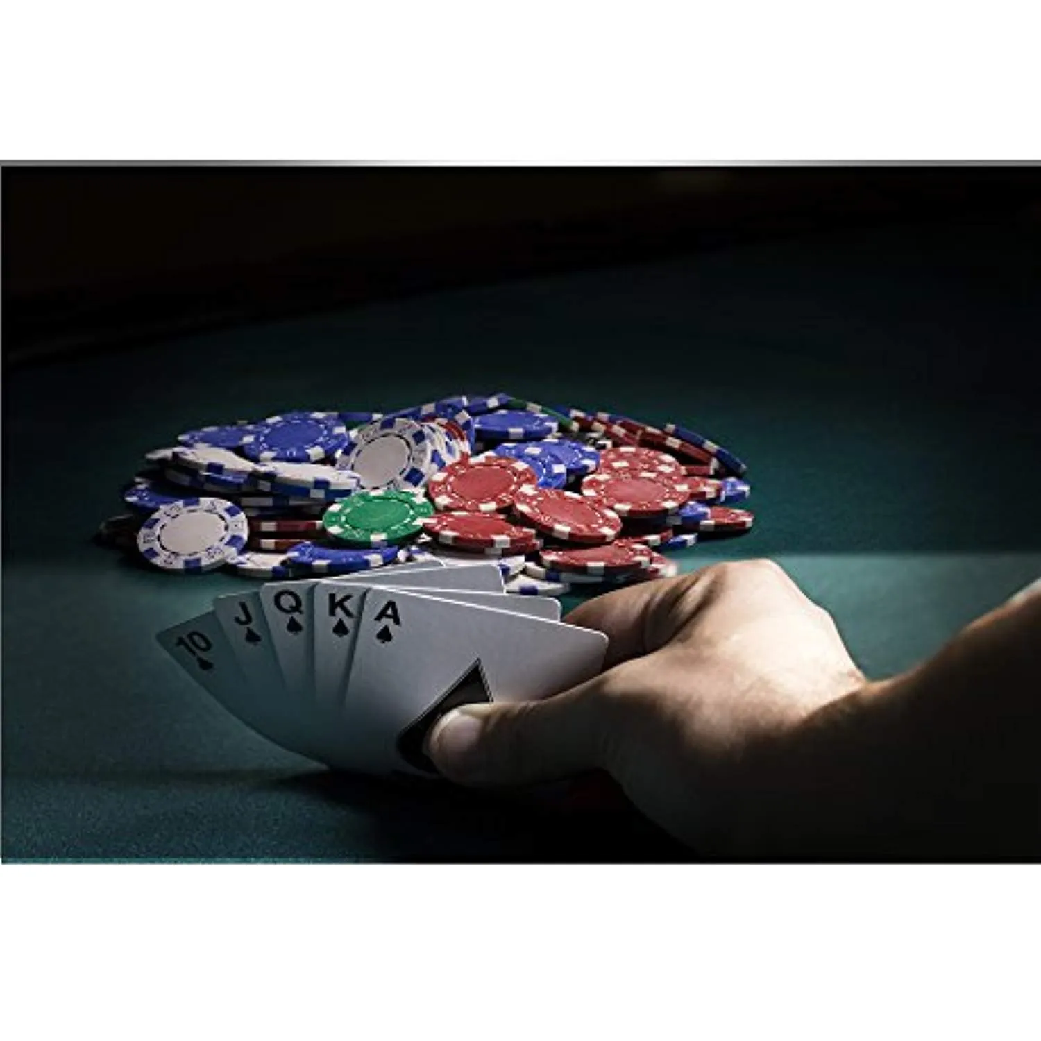 Texas Hold 'em Clay Poker Chip Set with Aluminum Case, 500 Striped Dice Chips