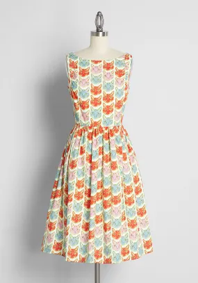 The Moment is Meow Fit and Flare Dress