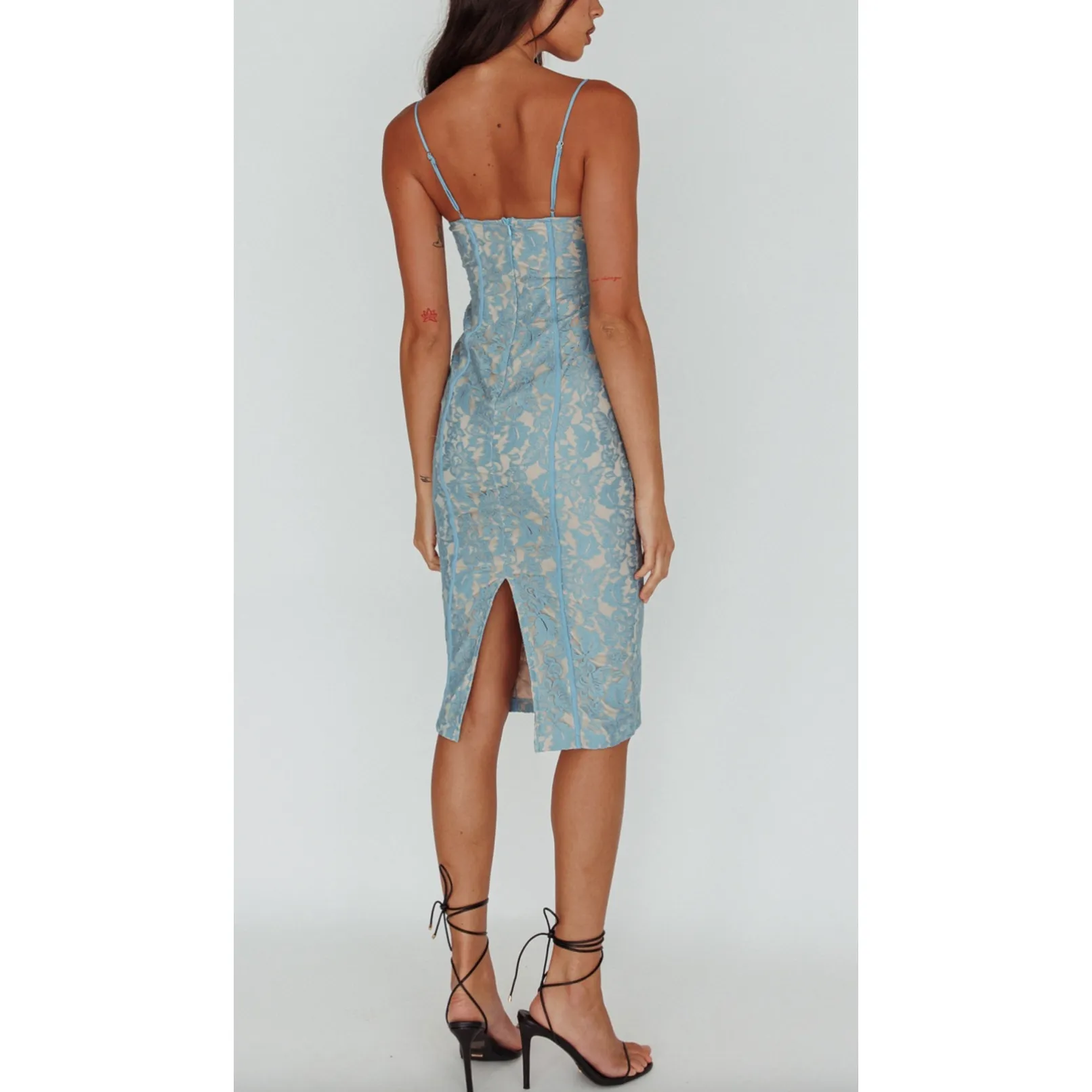 The Sophia Light Blue Lace Dress