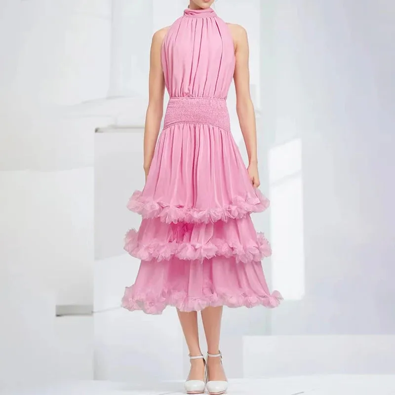 Trend4us Tiered Ruffle Midi Dress