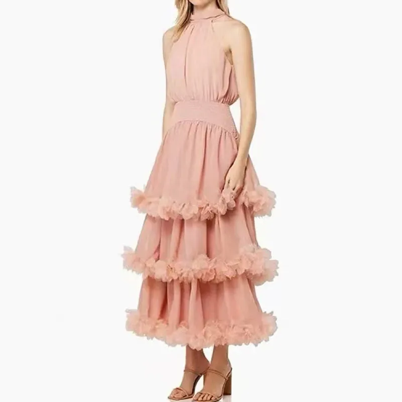 Trend4us Tiered Ruffle Midi Dress
