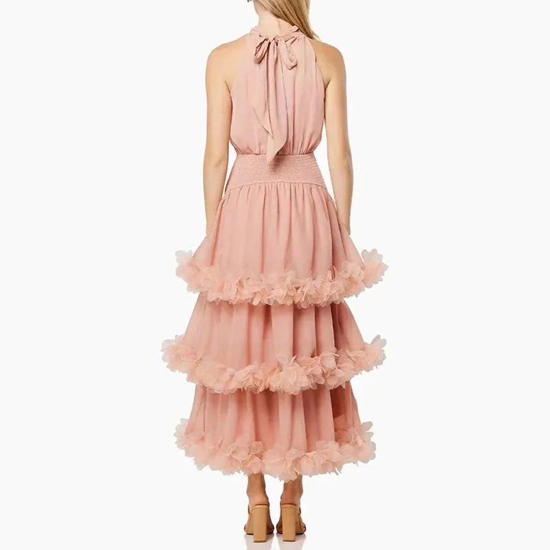 Trend4us Tiered Ruffle Midi Dress
