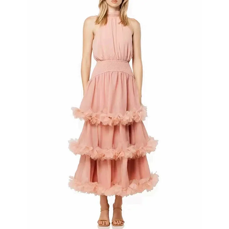 Trend4us Tiered Ruffle Midi Dress