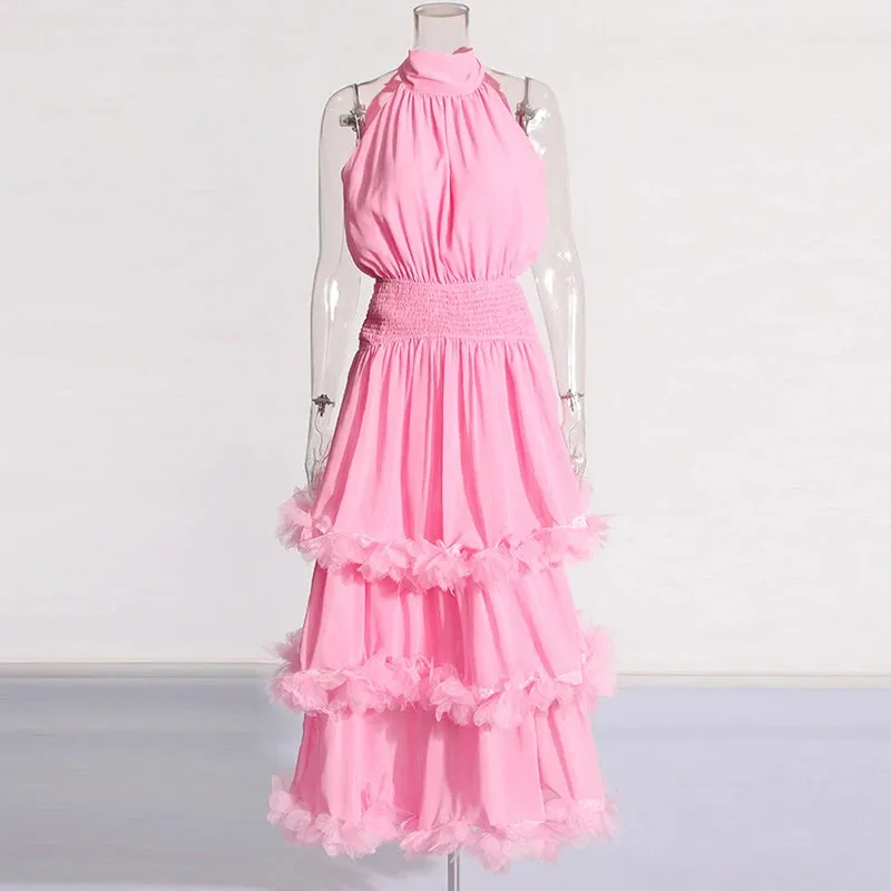 Trend4us Tiered Ruffle Midi Dress