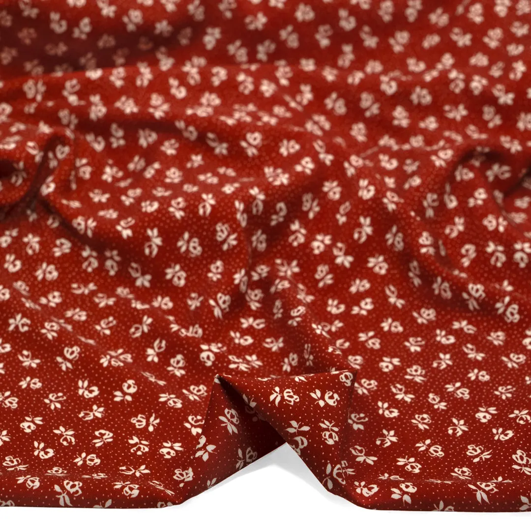Twilight Rose Printed Viscose Challis - Madder