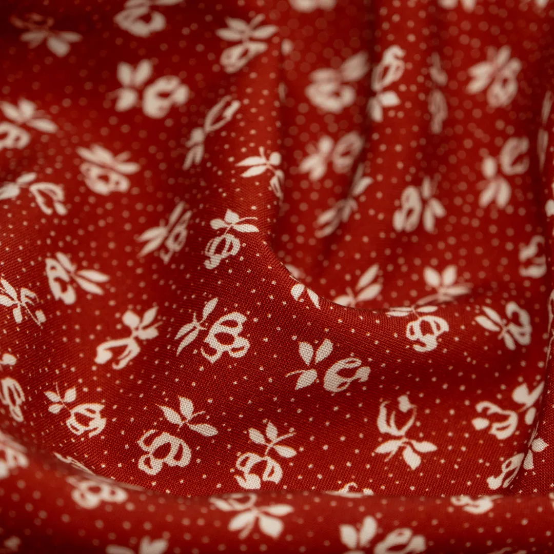 Twilight Rose Printed Viscose Challis - Madder