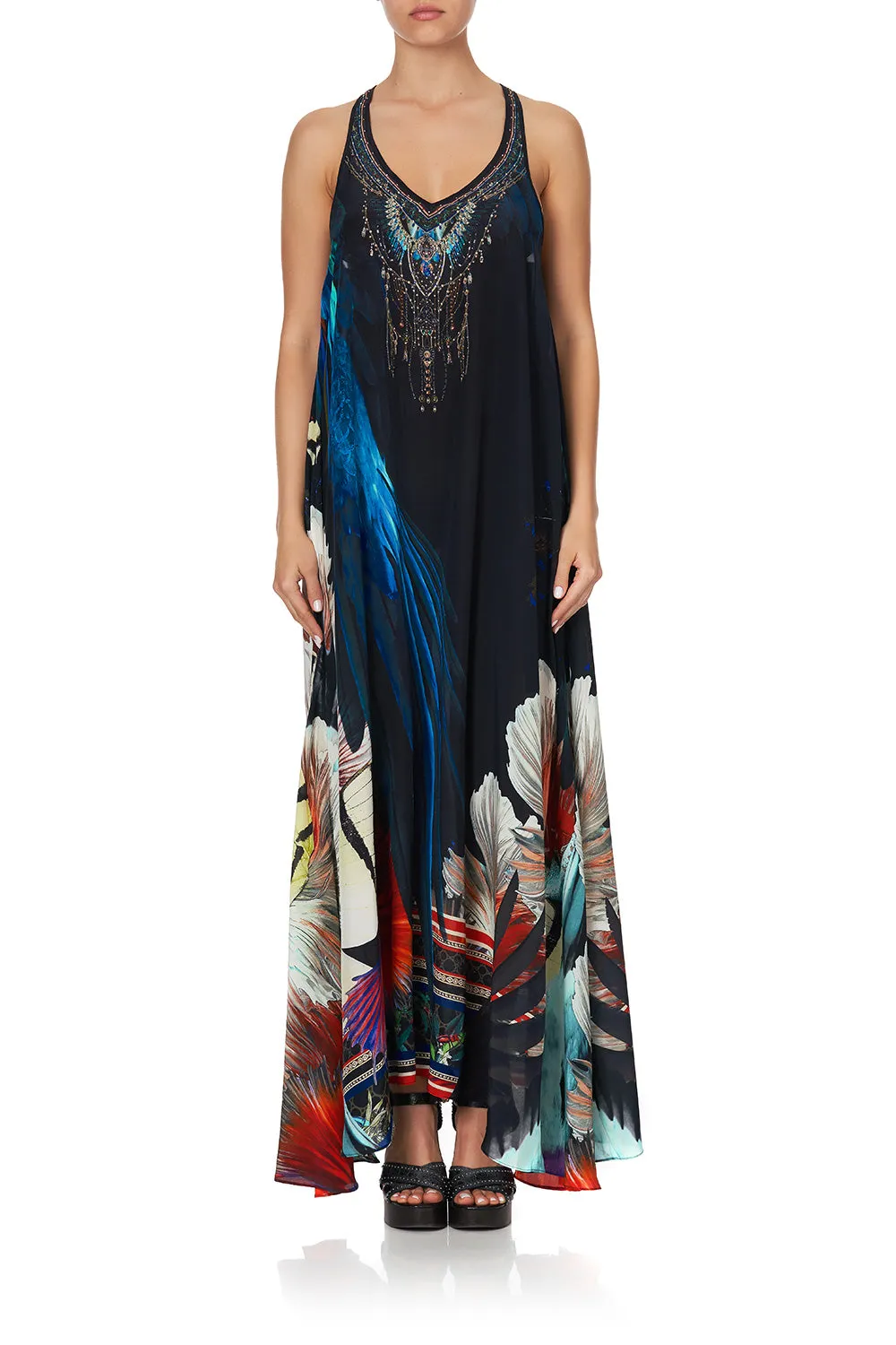 V NECK RACERBACK DRESS NIGHT FLIGHT