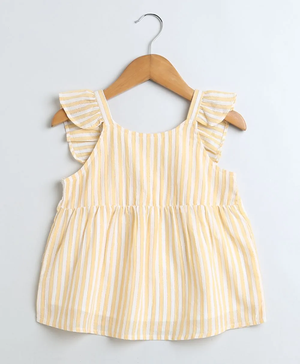 Yarn Dyed Cotton Lurex Yellow Striped Luxrex Co-ord Set